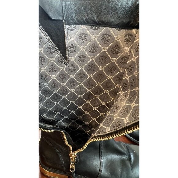 SPERRY Black Leather Mid Calf Gold Flat Heel Boots Womens Size 9 M Style 9289687 - Picture 7 of 11